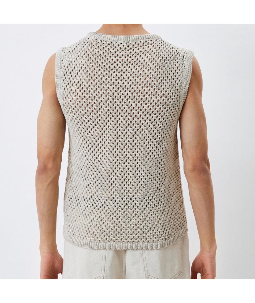 SANDRO Бежевая хлопковая майка, фото 2