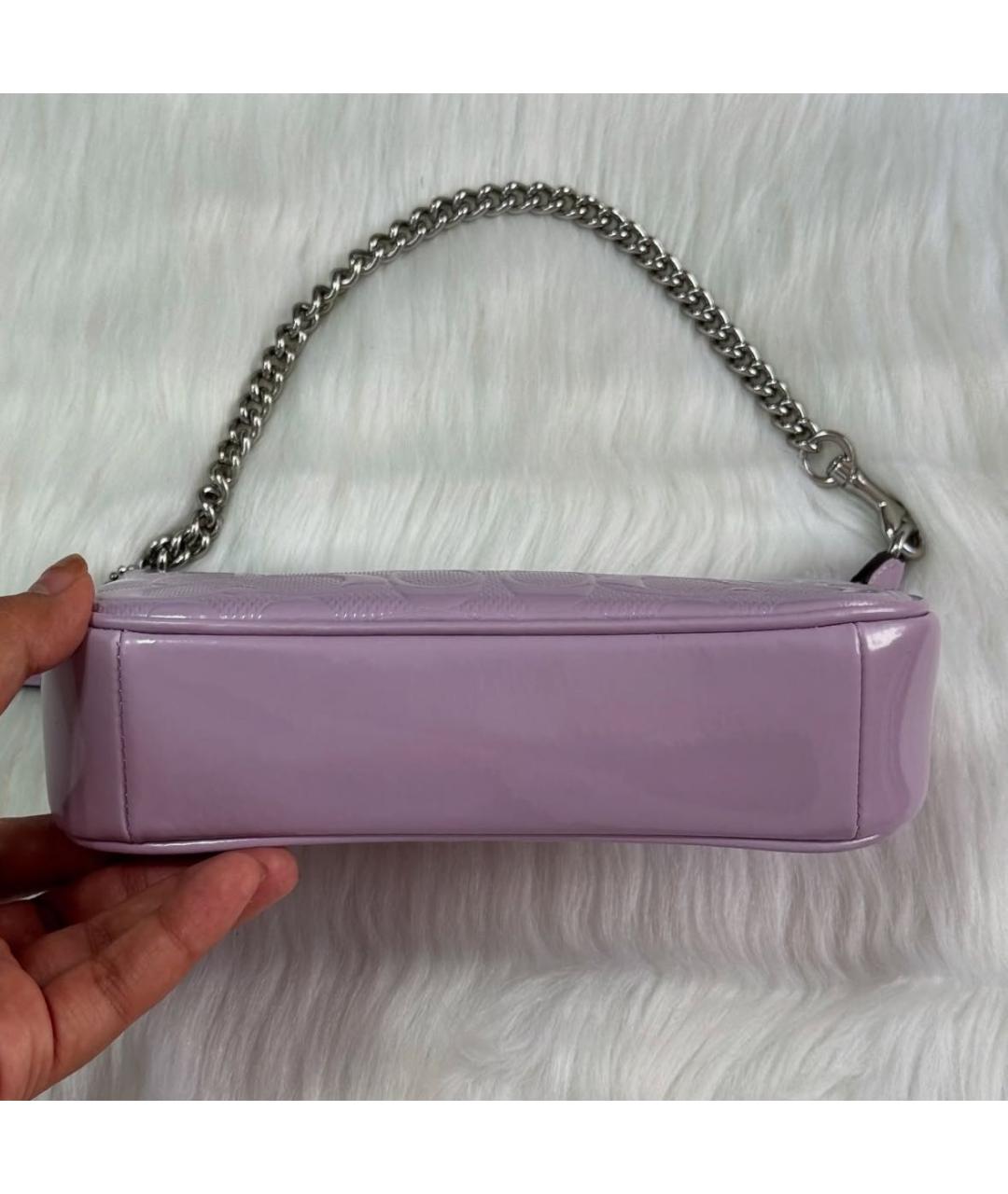 COACH Фиолетовая сумка с короткими ручками, фото 8