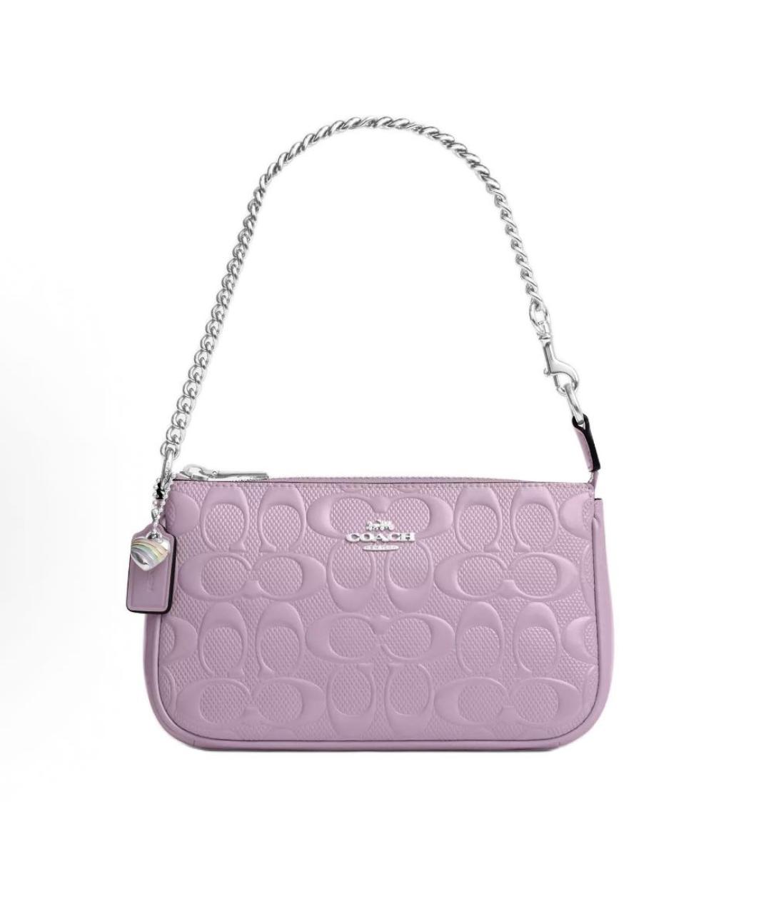 COACH Фиолетовая сумка с короткими ручками, фото 9