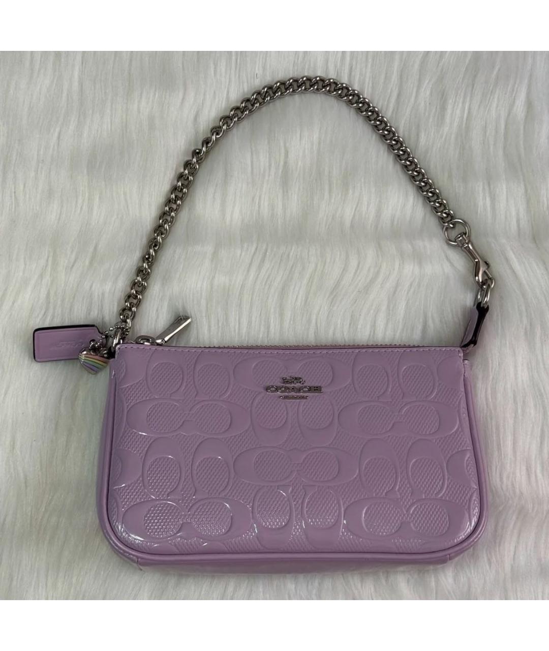 COACH Фиолетовая сумка с короткими ручками, фото 7