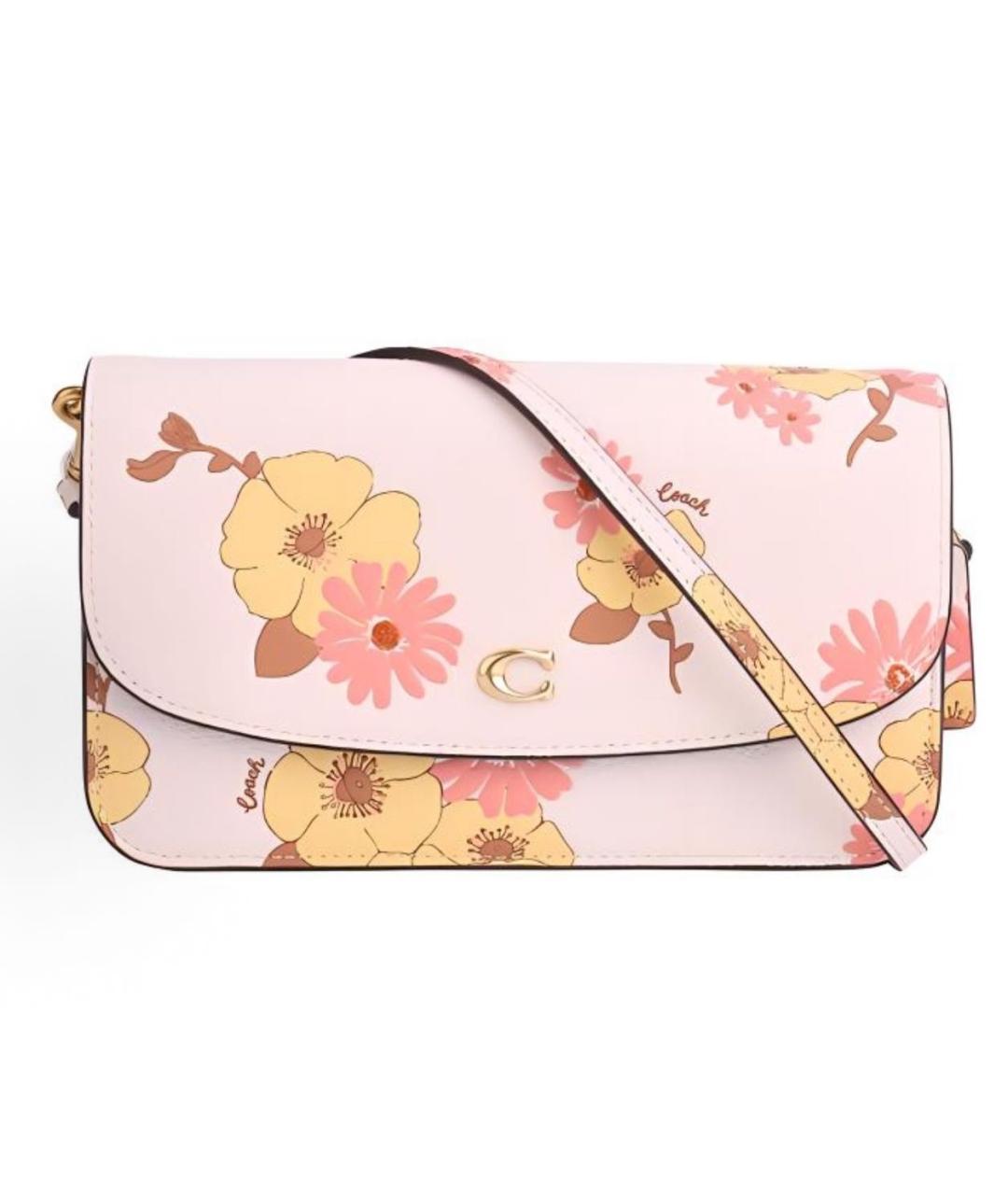 COACH Розовая кожаная сумка через плечо, фото 9