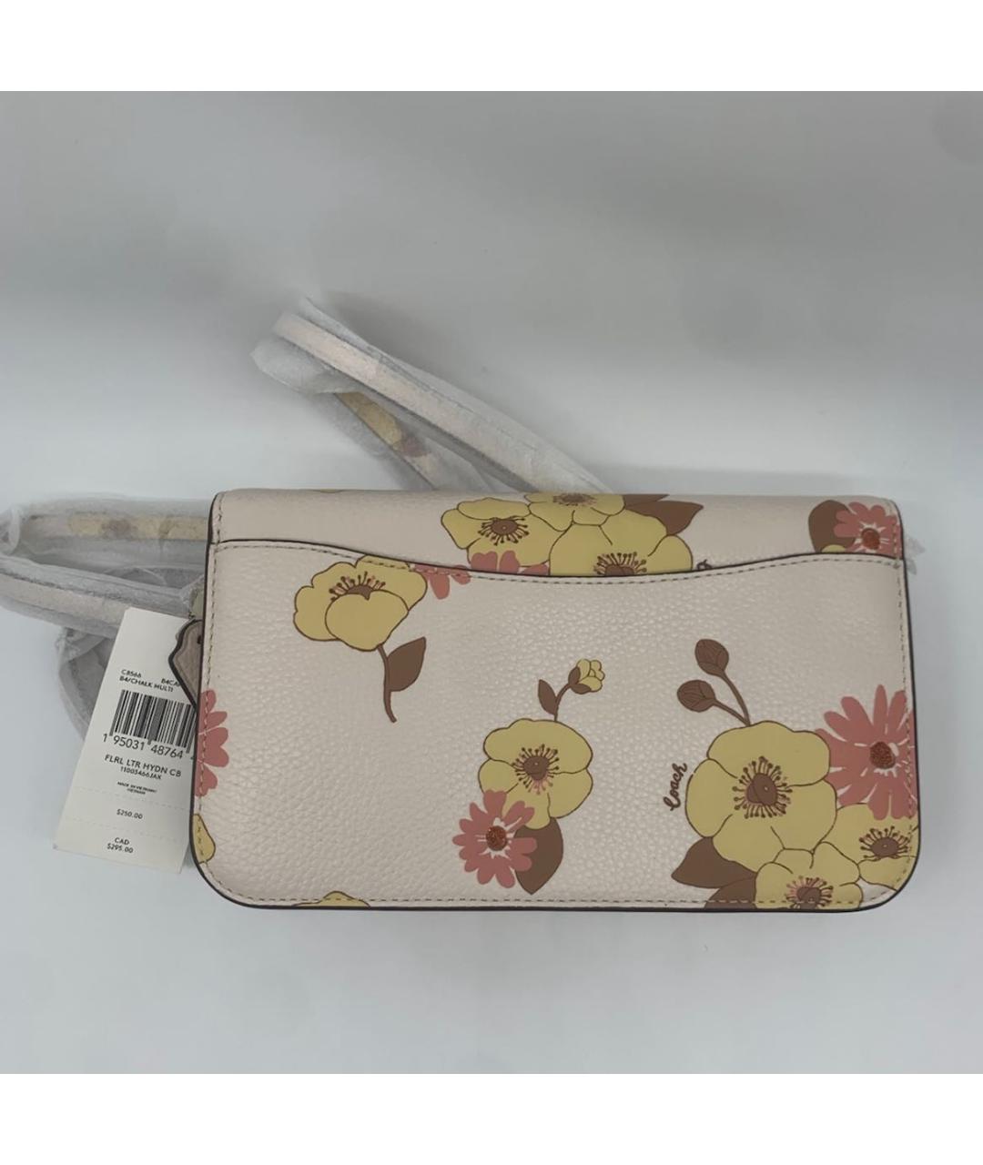 COACH Розовая кожаная сумка через плечо, фото 5