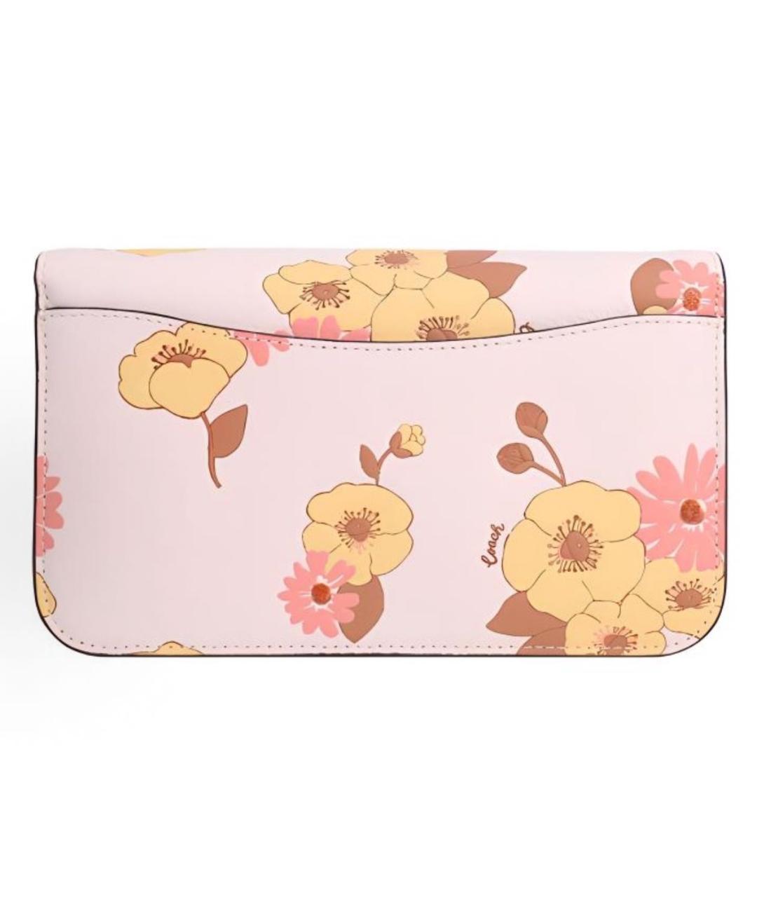 COACH Розовая кожаная сумка через плечо, фото 2