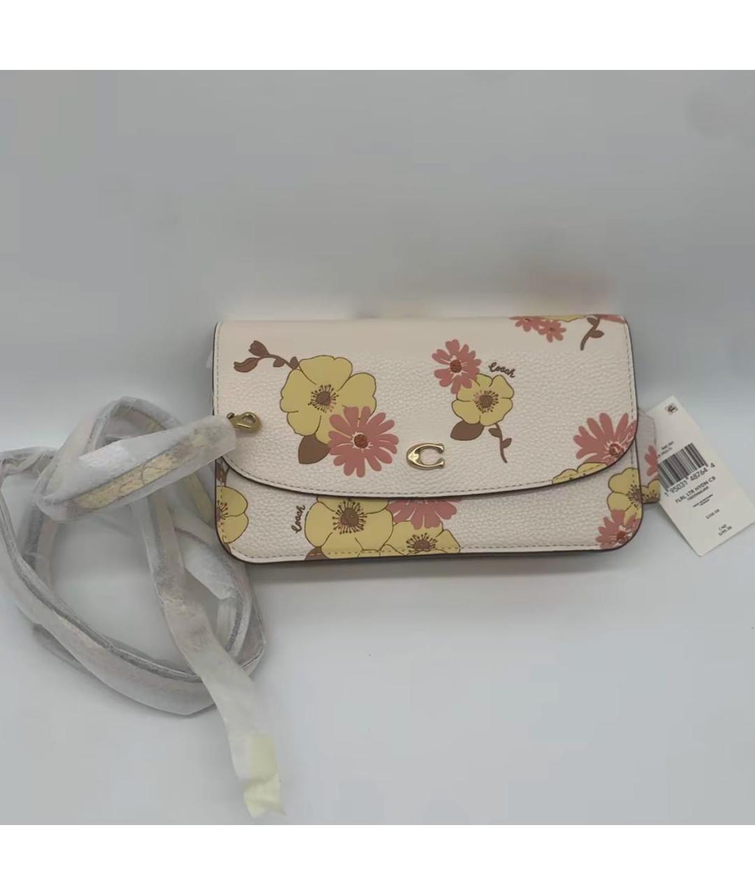 COACH Розовая кожаная сумка через плечо, фото 4