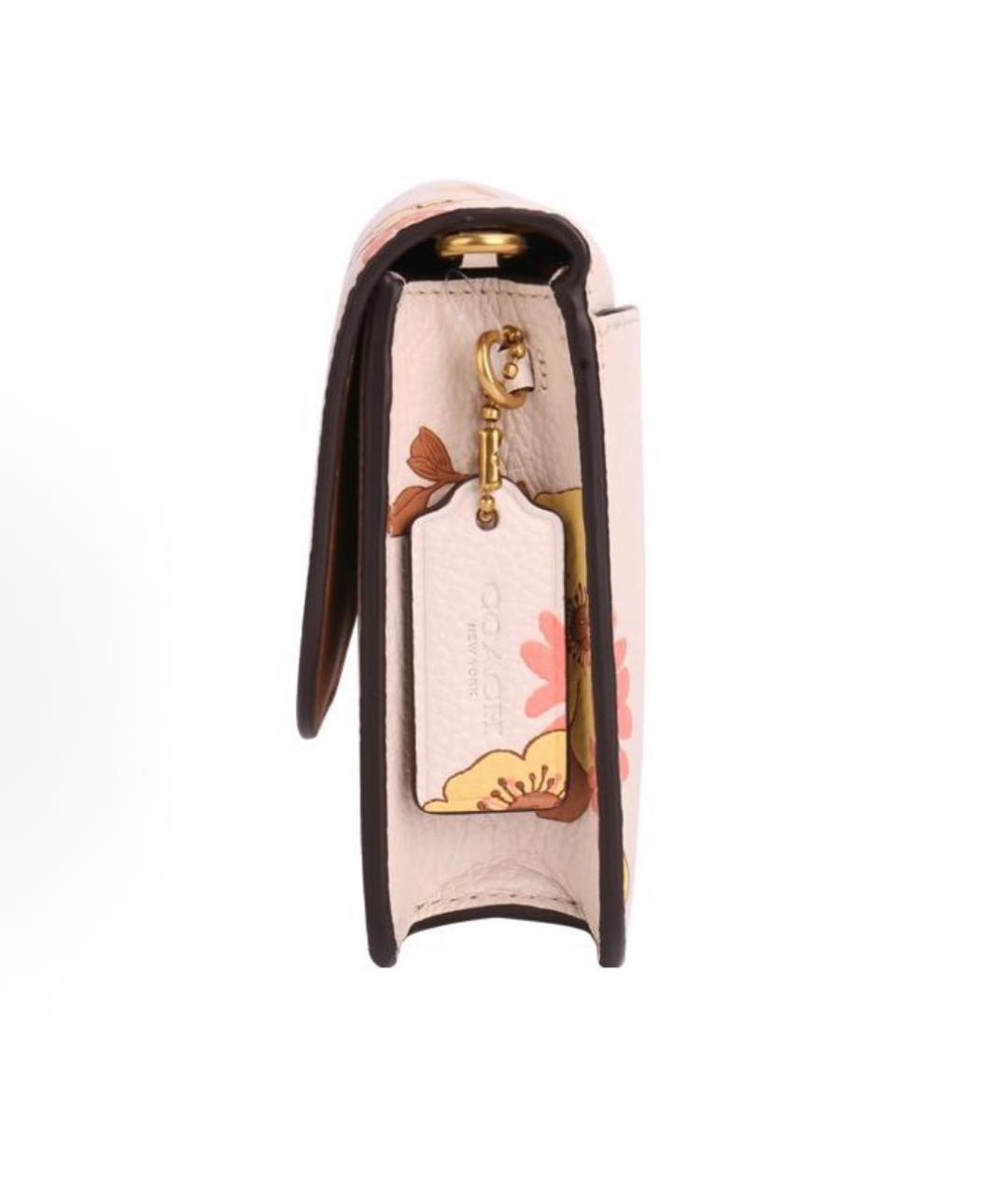 COACH Розовая кожаная сумка через плечо, фото 3