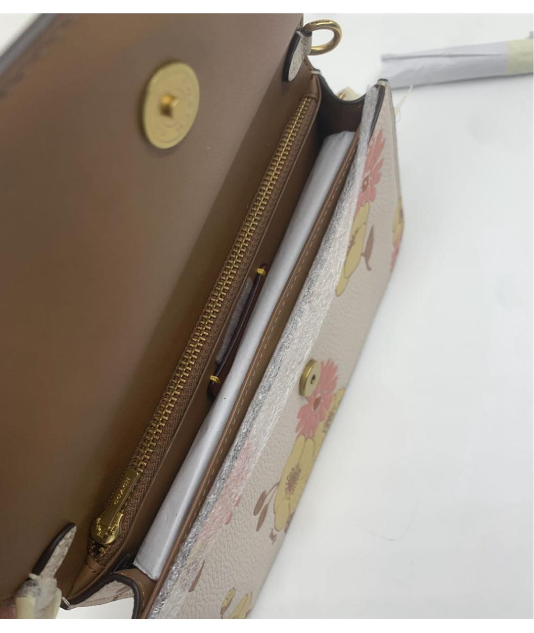 COACH Розовая кожаная сумка через плечо, фото 8