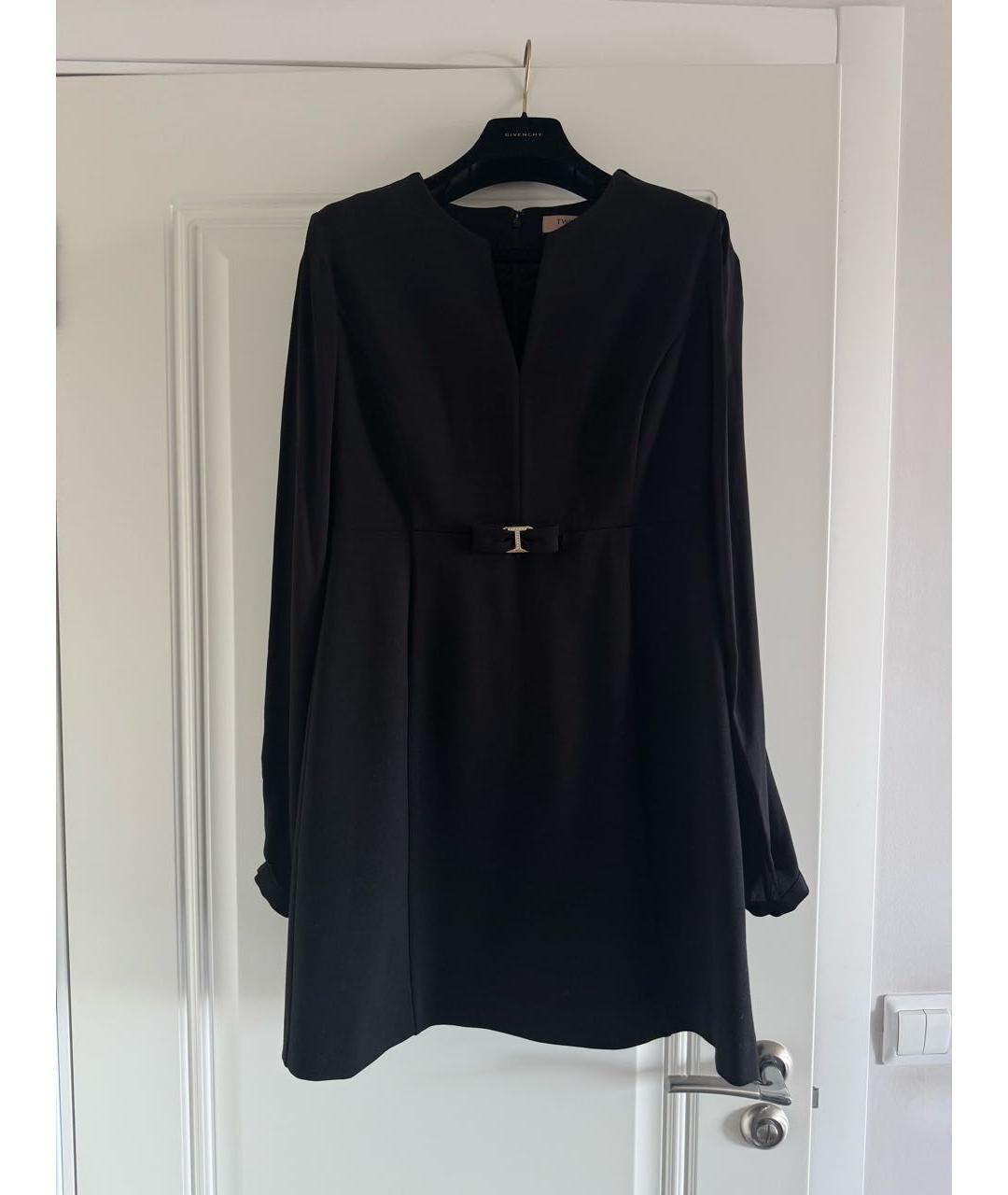 TWIN-SET Черное вискозное повседневное платье, фото 6