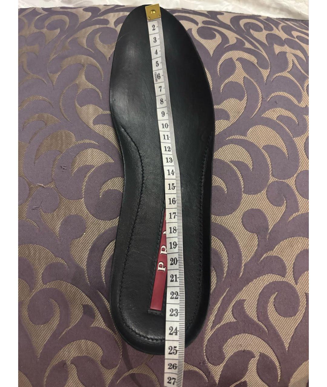 PRADA Черные кожаные кроссовки, фото 5