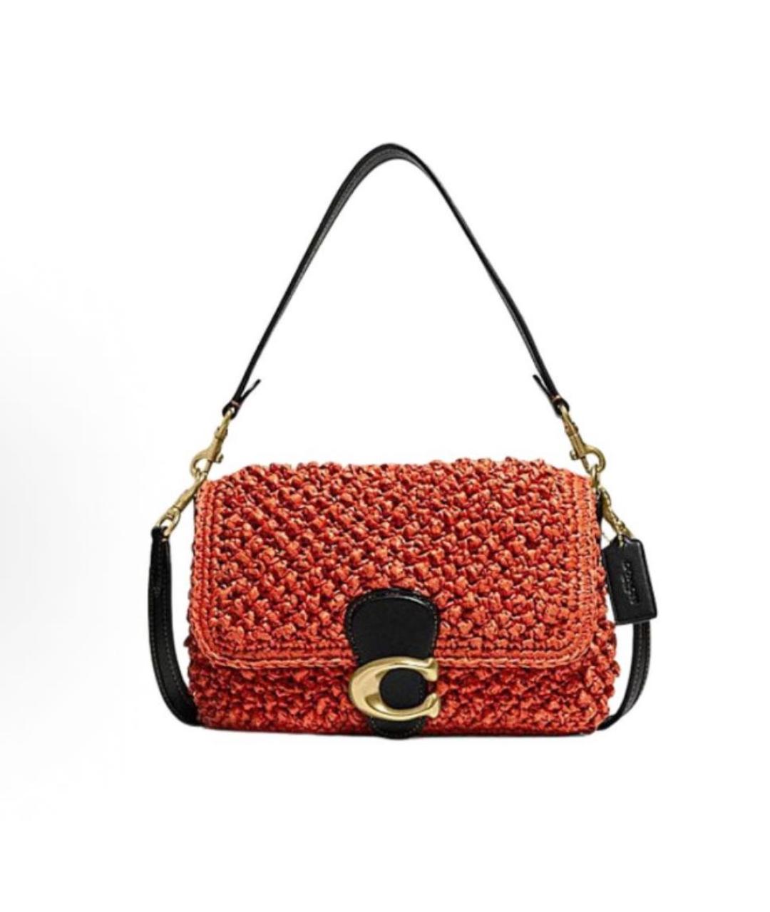 COACH Оранжевая пелетеная сумка через плечо, фото 9