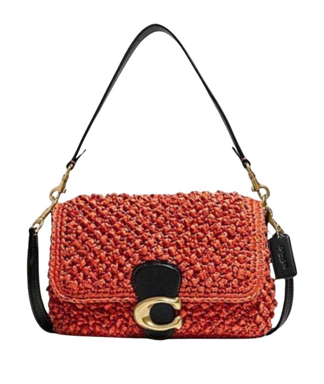 COACH Оранжевая пелетеная сумка через плечо, фото 1
