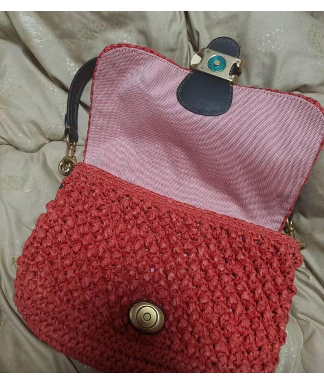 COACH Оранжевая пелетеная сумка через плечо, фото 7