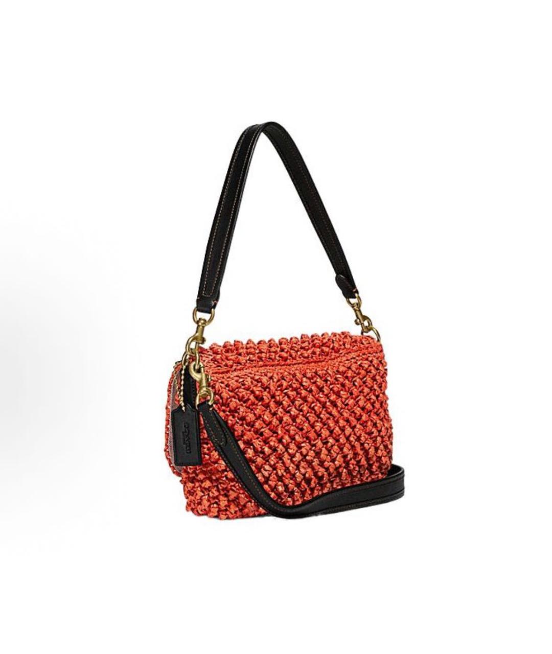 COACH Оранжевая пелетеная сумка через плечо, фото 2