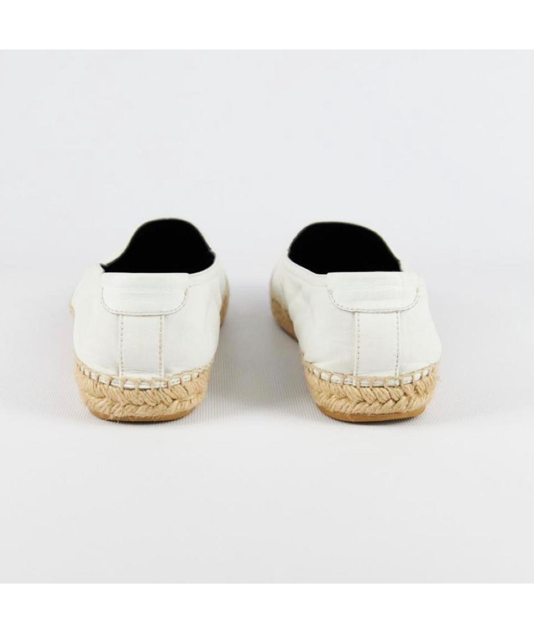SAINT LAURENT Белые кожаные эспадрильи, фото 4