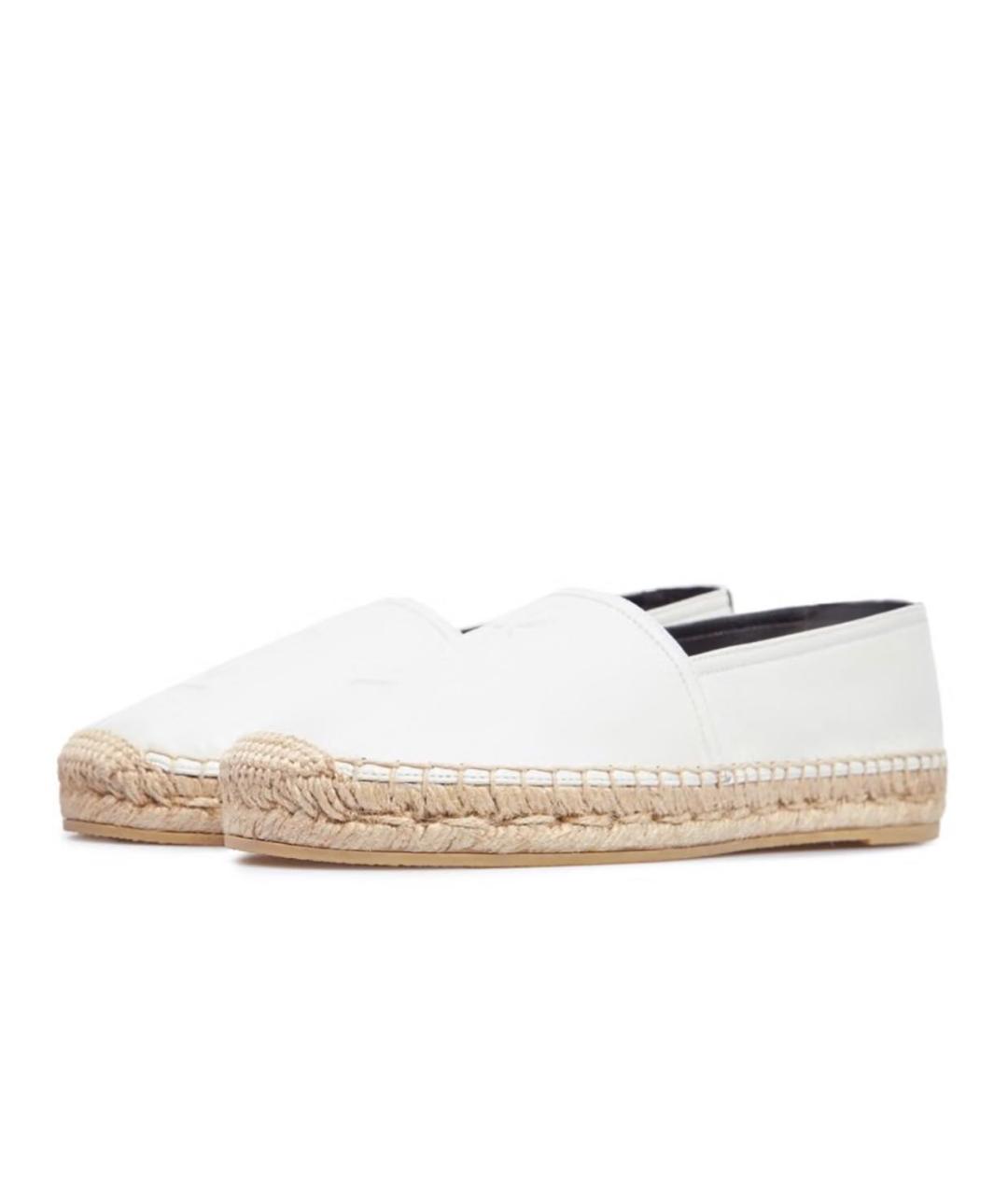 SAINT LAURENT Белые кожаные эспадрильи, фото 5