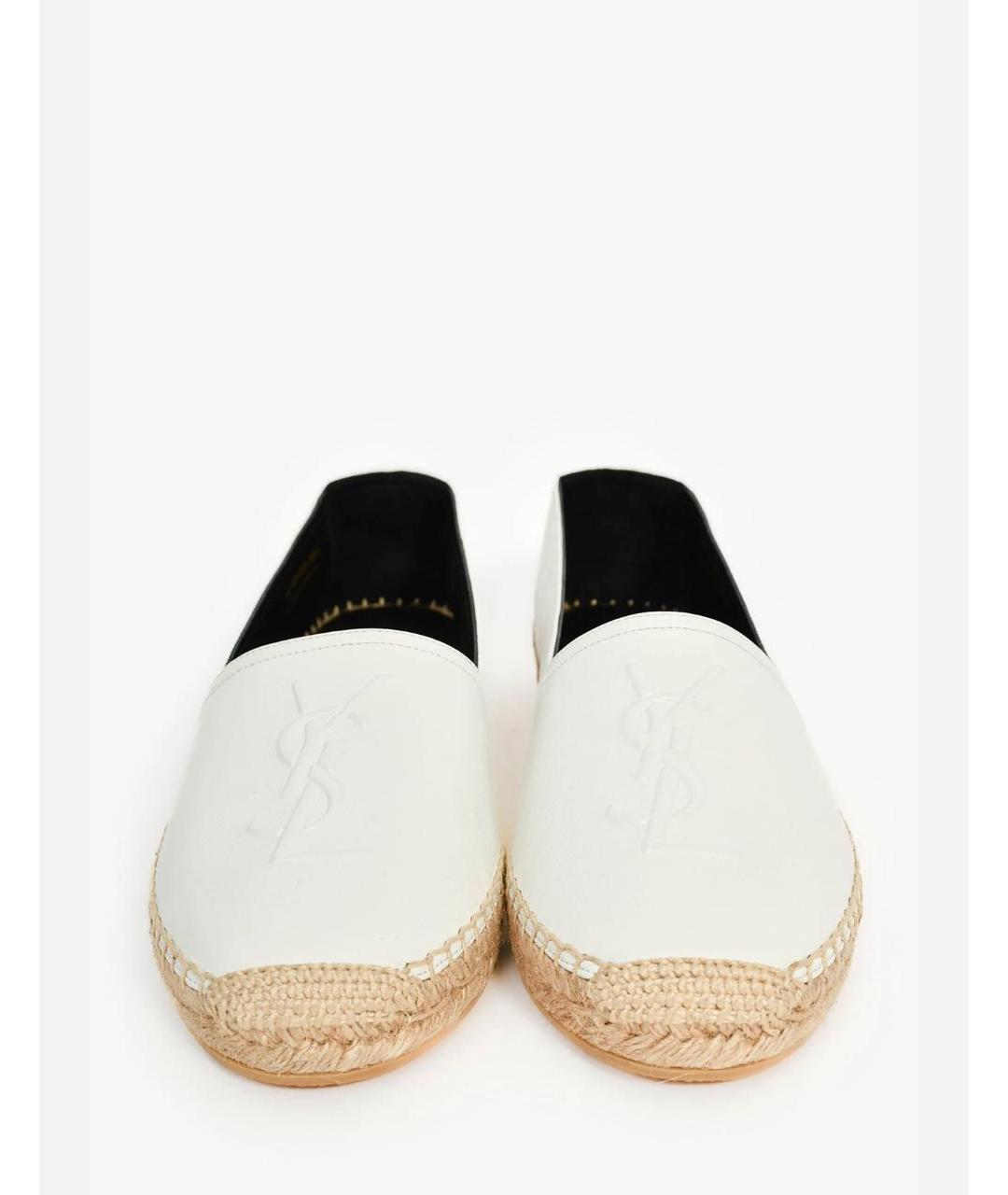 SAINT LAURENT Белые кожаные эспадрильи, фото 2