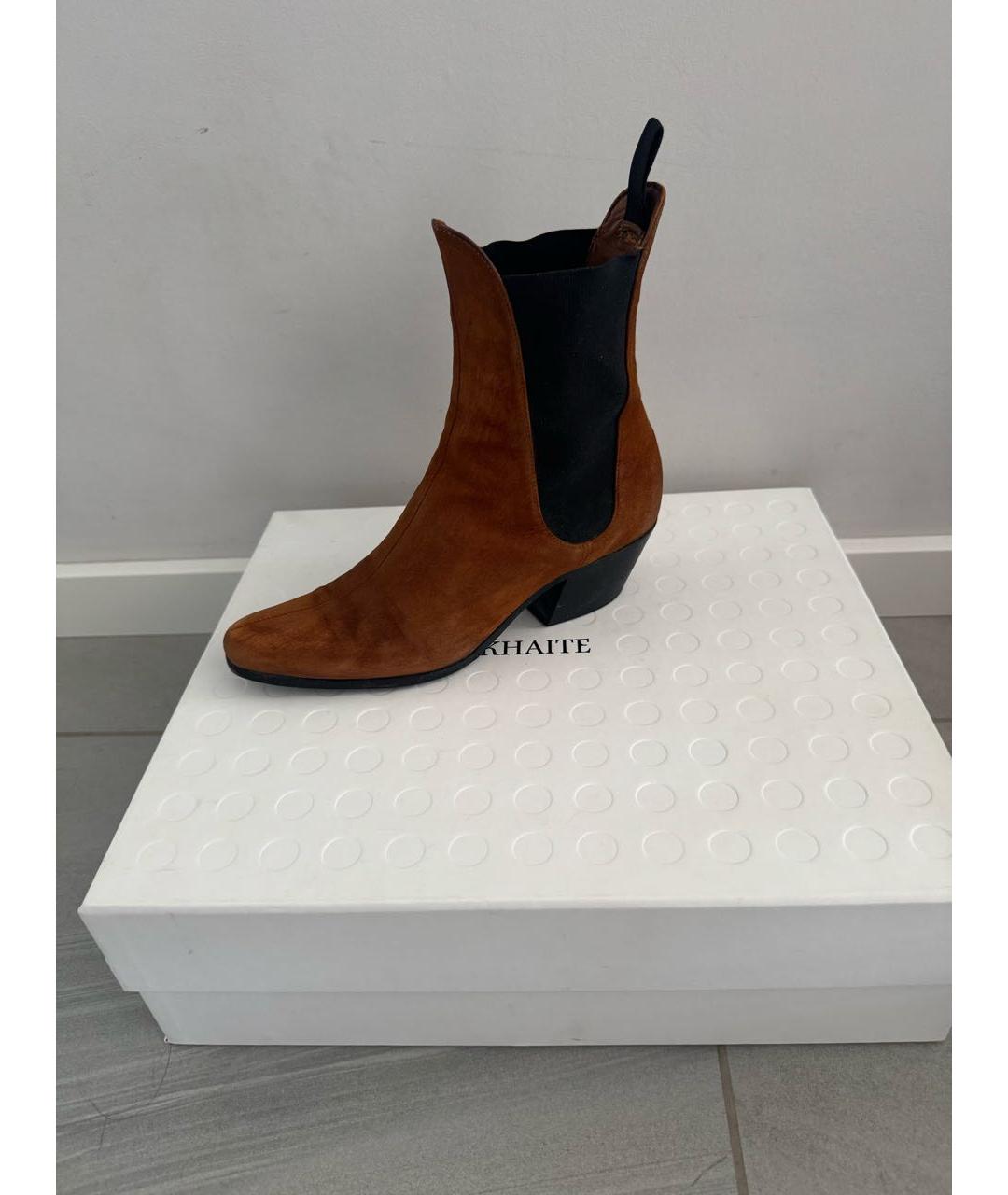 KHAITE Коричневые замшевые ботильоны, фото 6
