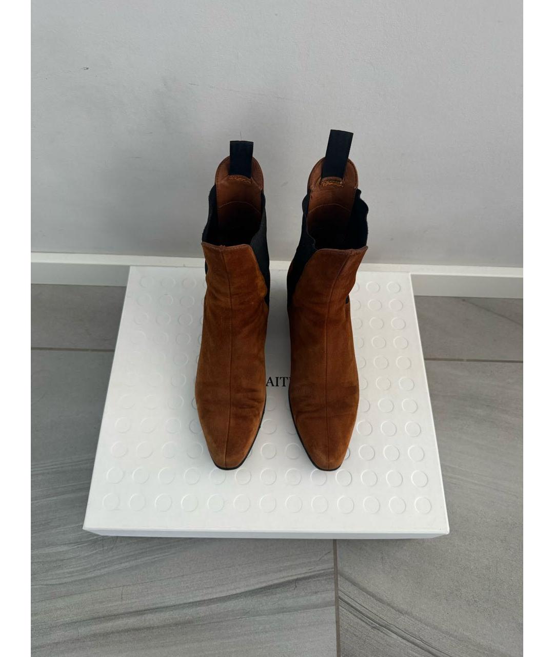 KHAITE Коричневые замшевые ботильоны, фото 2
