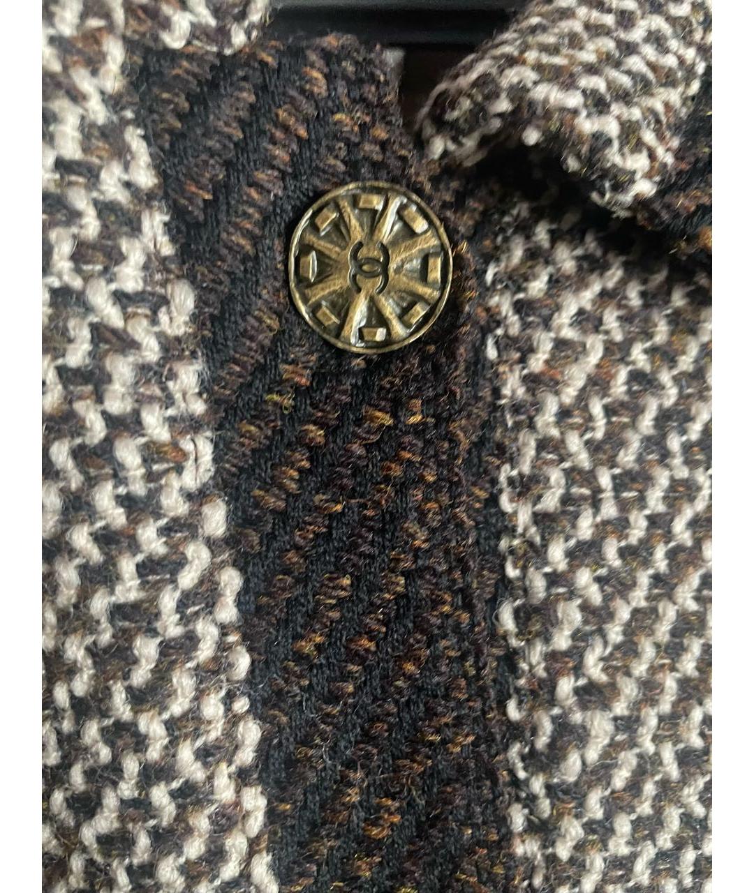 CHANEL Коричневый шерстяной жакет/пиджак, фото 6