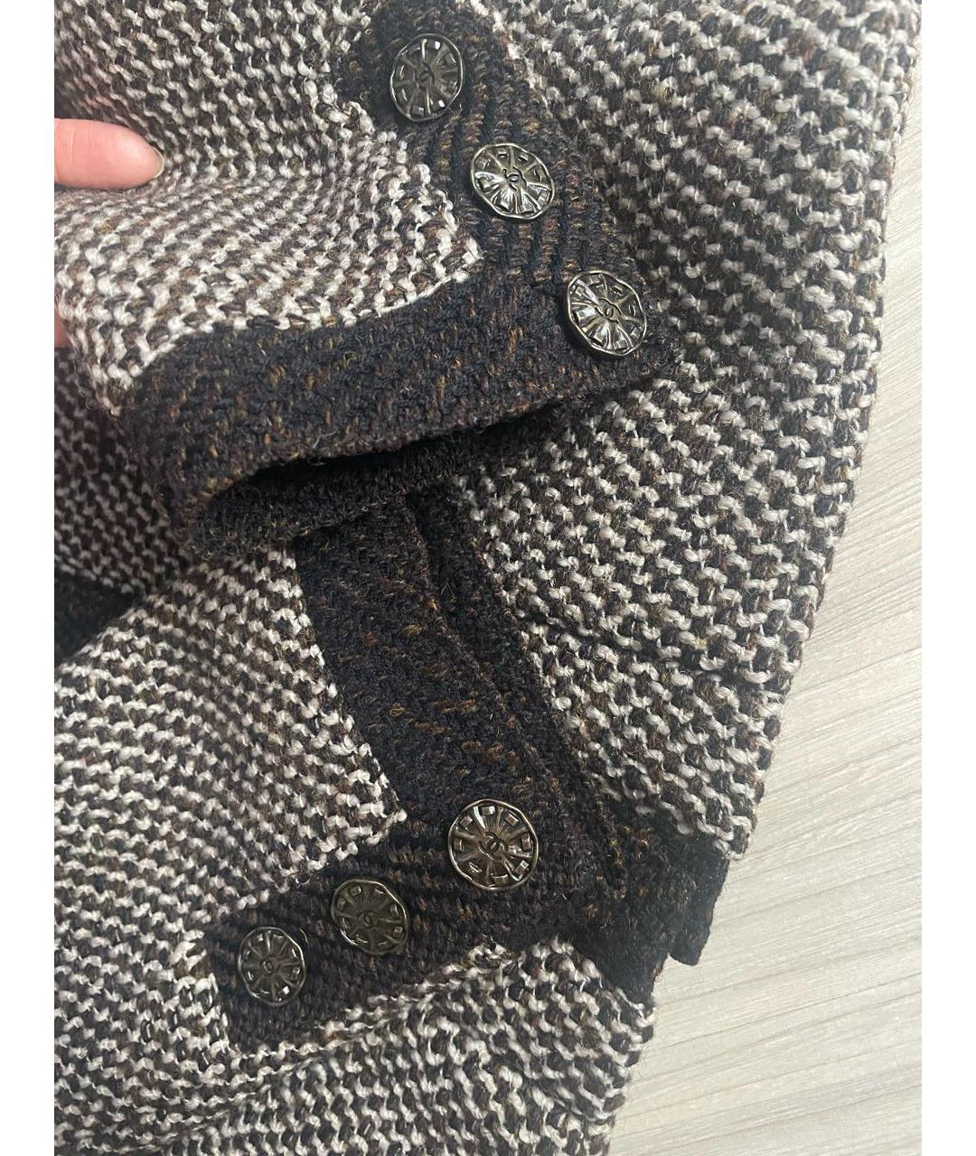 CHANEL Коричневый шерстяной жакет/пиджак, фото 5