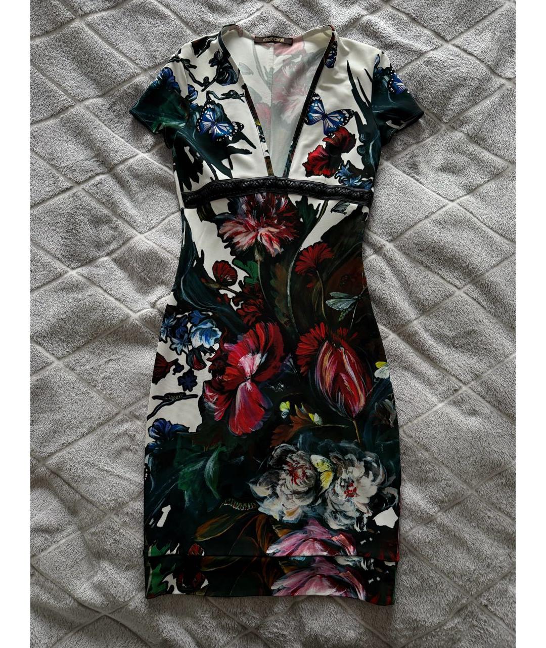 ROBERTO CAVALLI Мульти вискозное коктейльное платье, фото 8