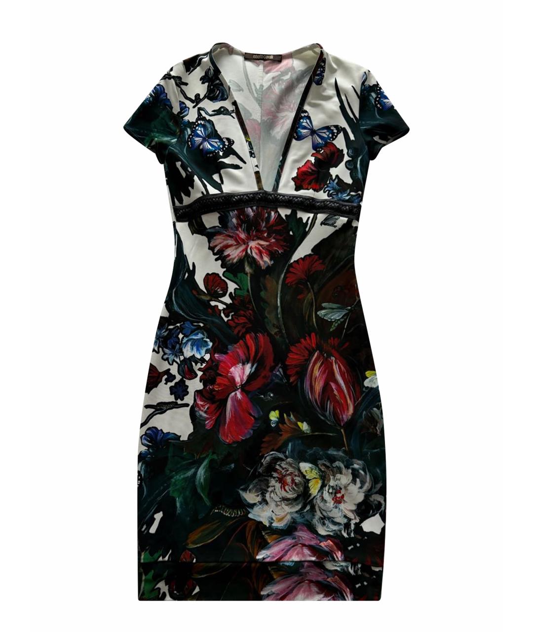 ROBERTO CAVALLI Мульти вискозное коктейльное платье, фото 1