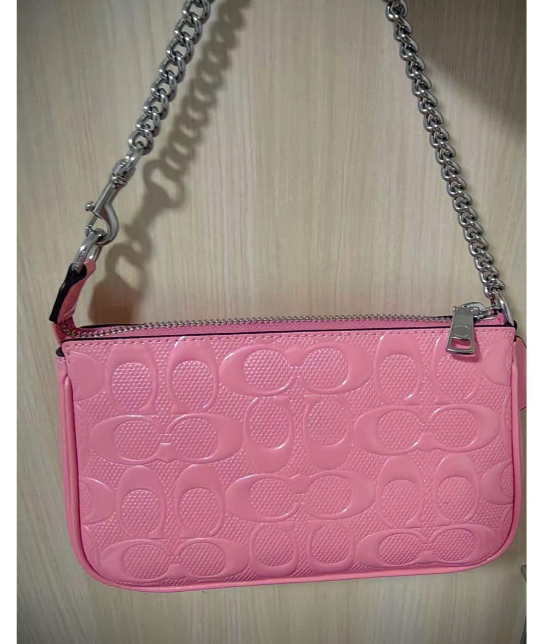 COACH Розовая сумка с короткими ручками, фото 6