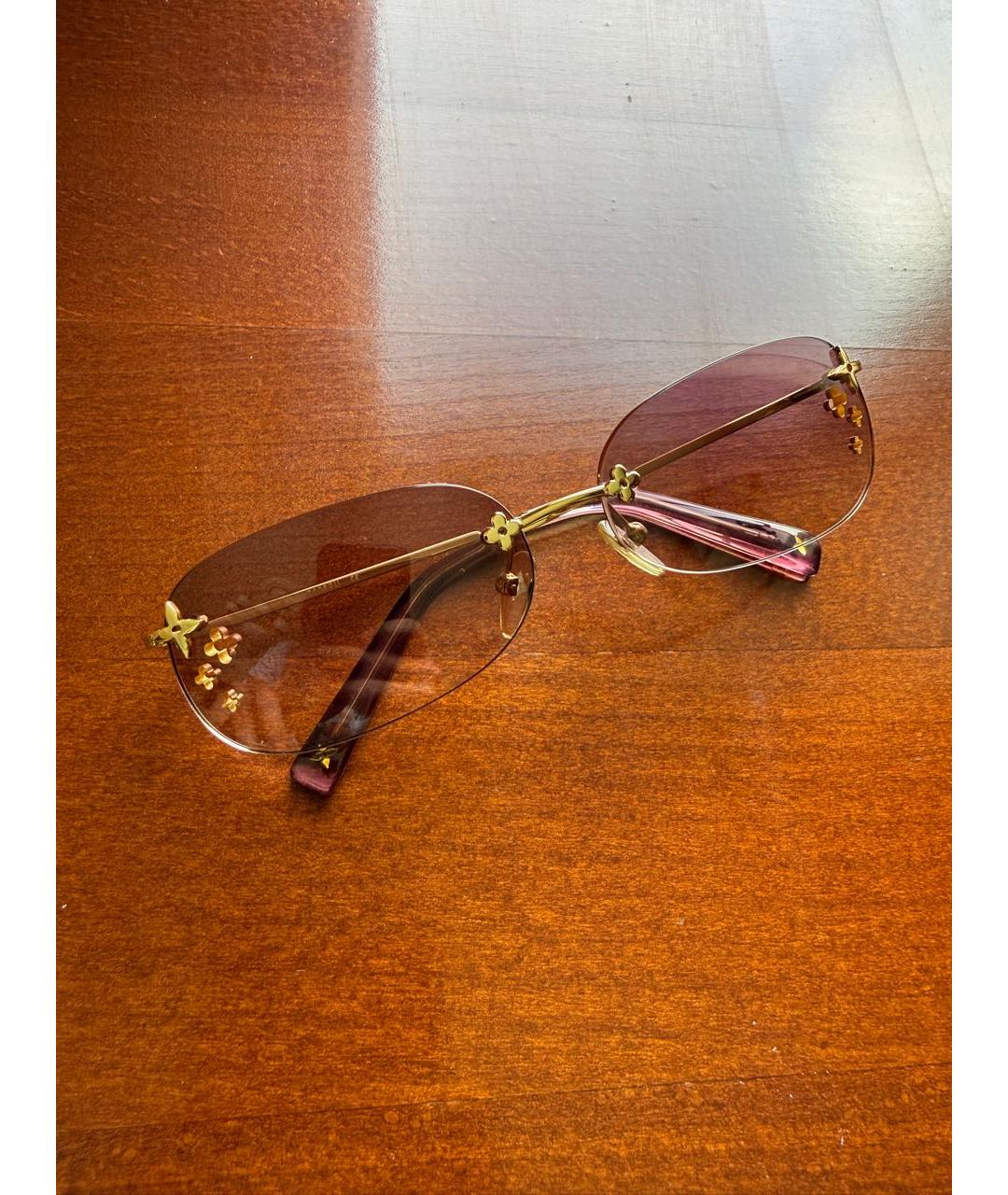 LOUIS VUITTON Фиолетовые металлические солнцезащитные очки, фото 3