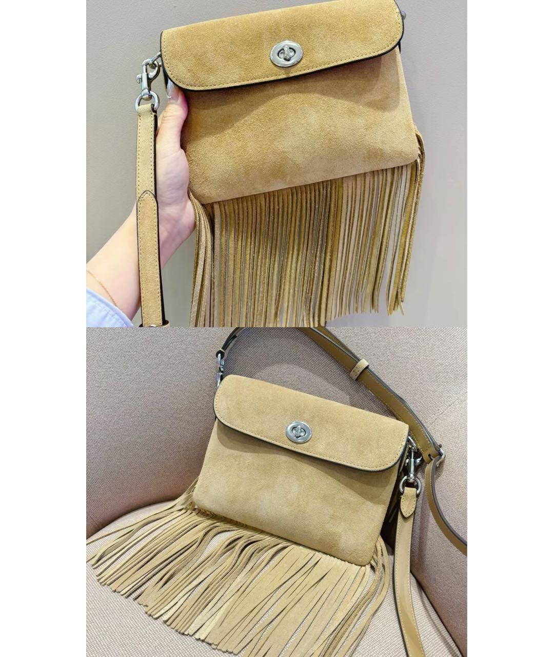 COACH Бежевая сумка через плечо, фото 7