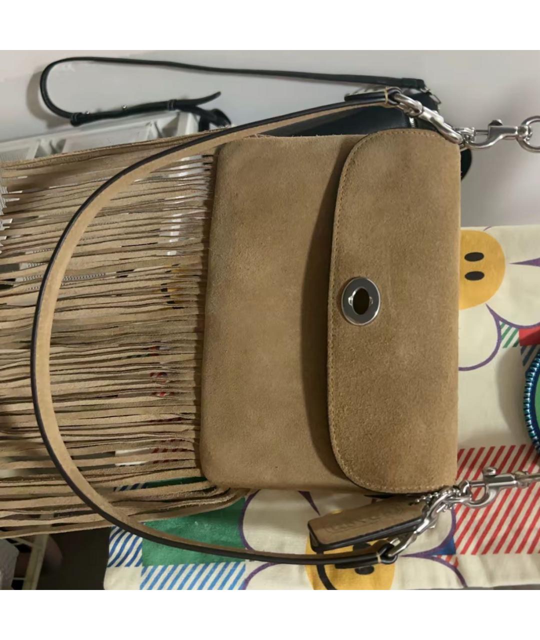 COACH Бежевая сумка через плечо, фото 5