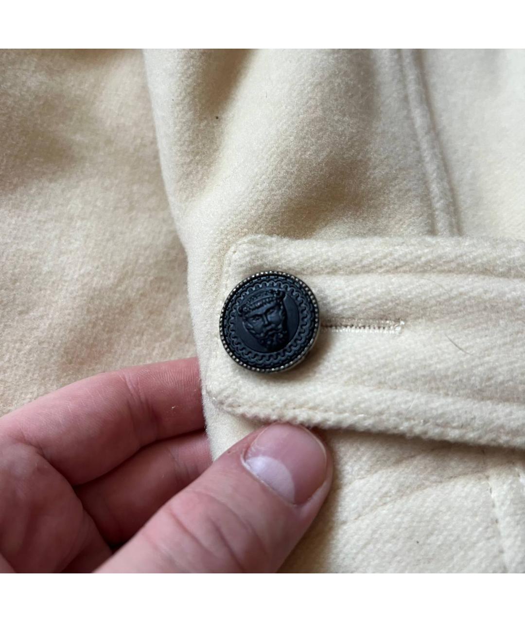 VERSACE Бежевое кашемировое пальто, фото 6