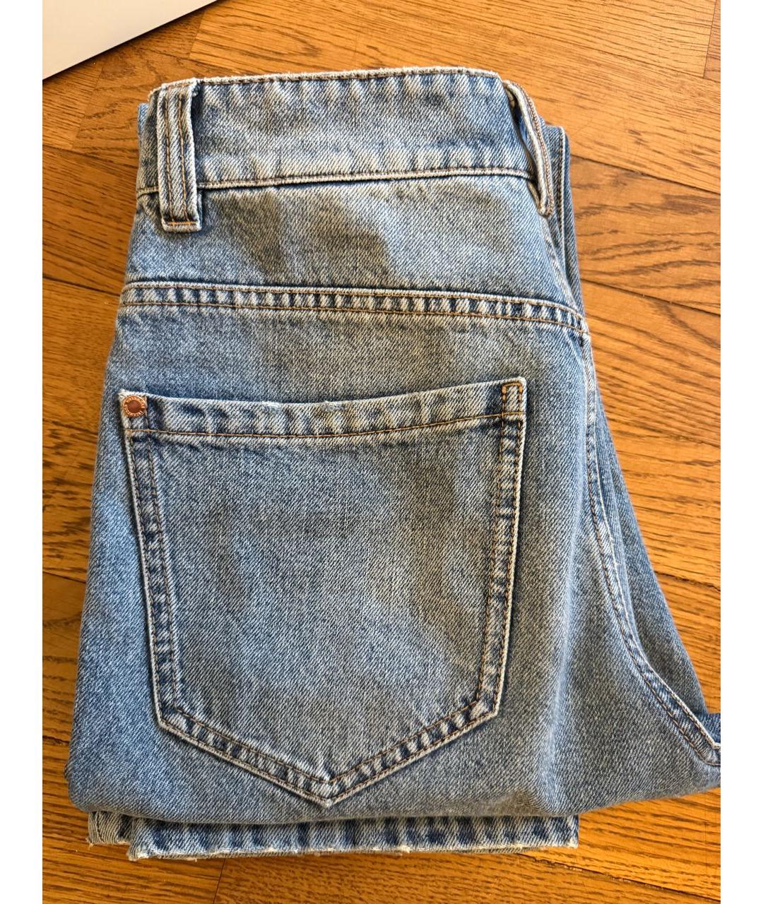 BRUNELLO CUCINELLI Голубые хлопковые прямые джинсы, фото 5