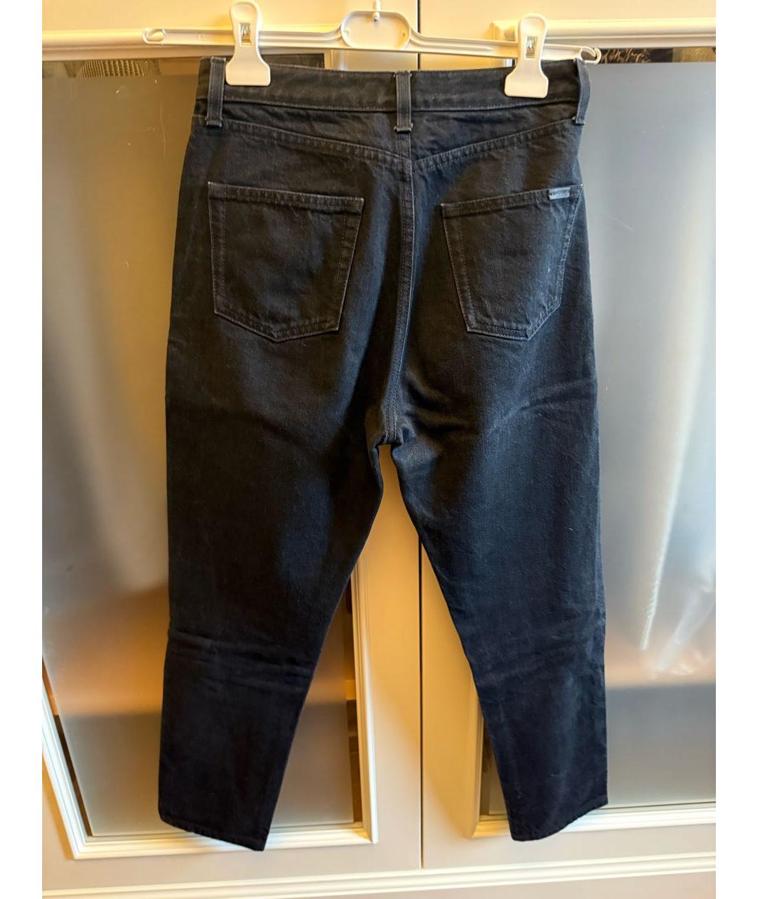 SAINT LAURENT Черные хлопковые джинсы слим, фото 2