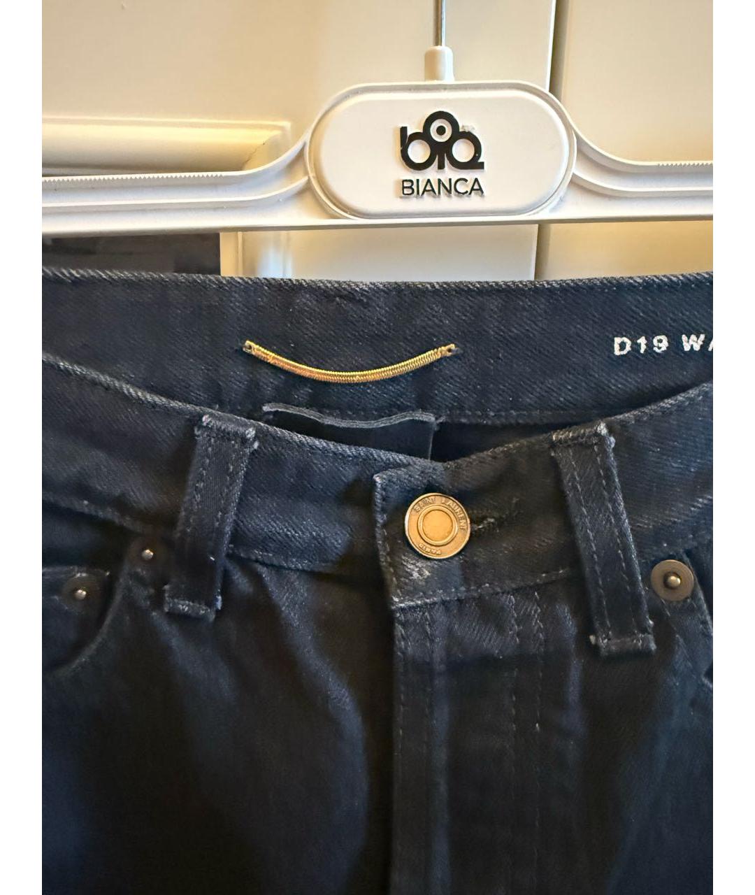 SAINT LAURENT Черные хлопковые джинсы слим, фото 3