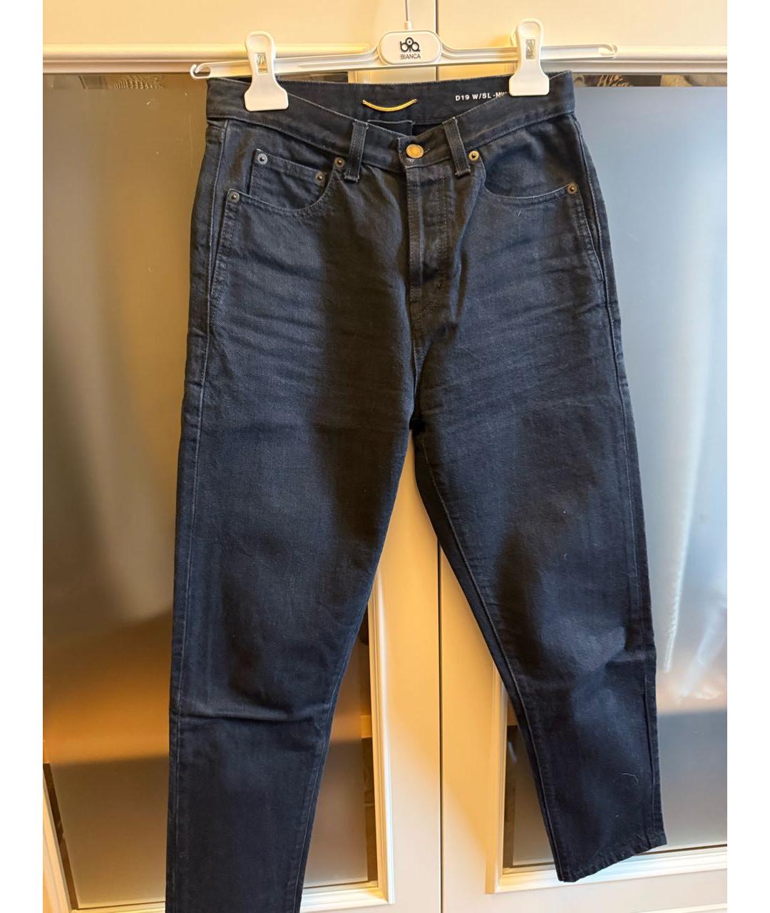 SAINT LAURENT Черные хлопковые джинсы слим, фото 6