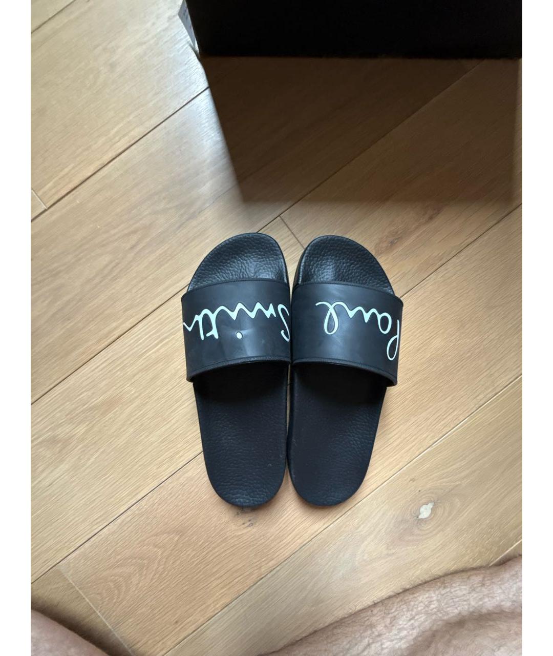 PAUL SMITH Черные резиновые шлепанцы, фото 3