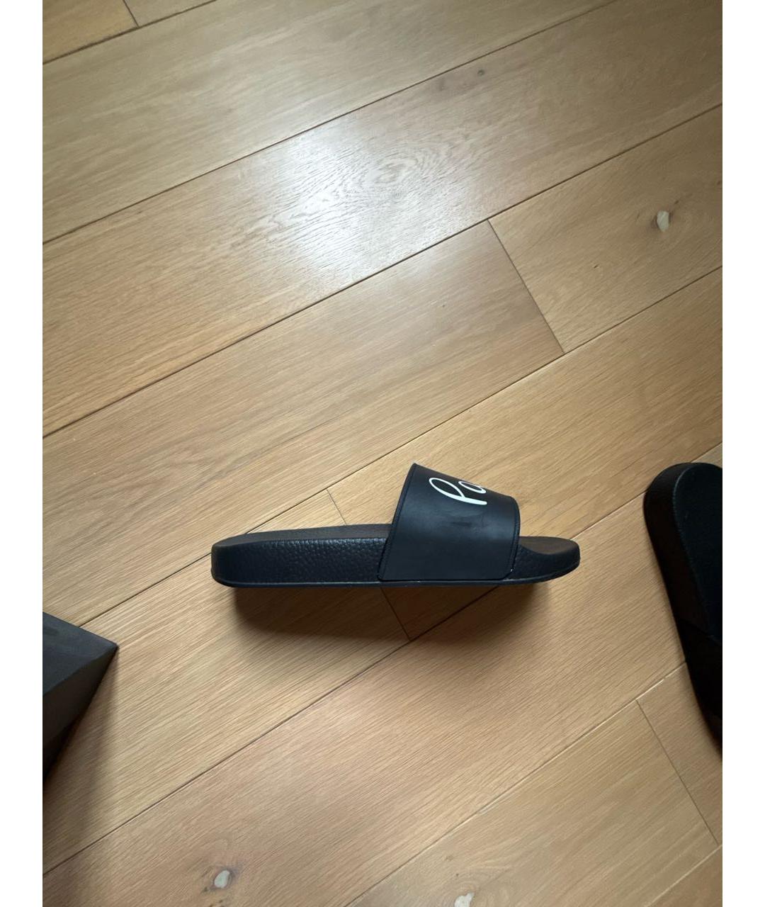 PAUL SMITH Черные резиновые шлепанцы, фото 7
