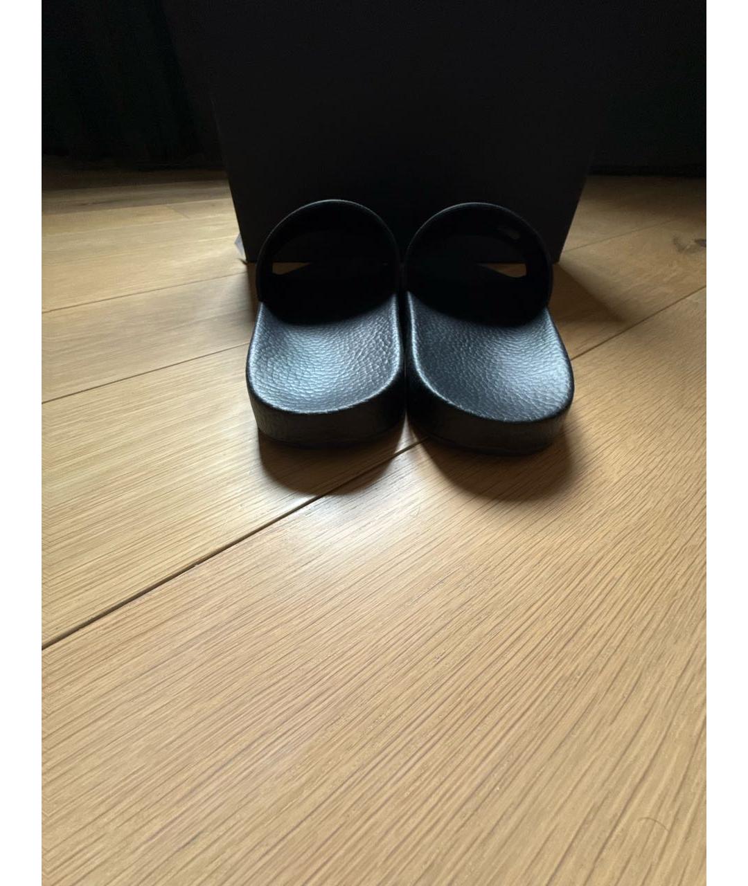 PAUL SMITH Черные резиновые шлепанцы, фото 4