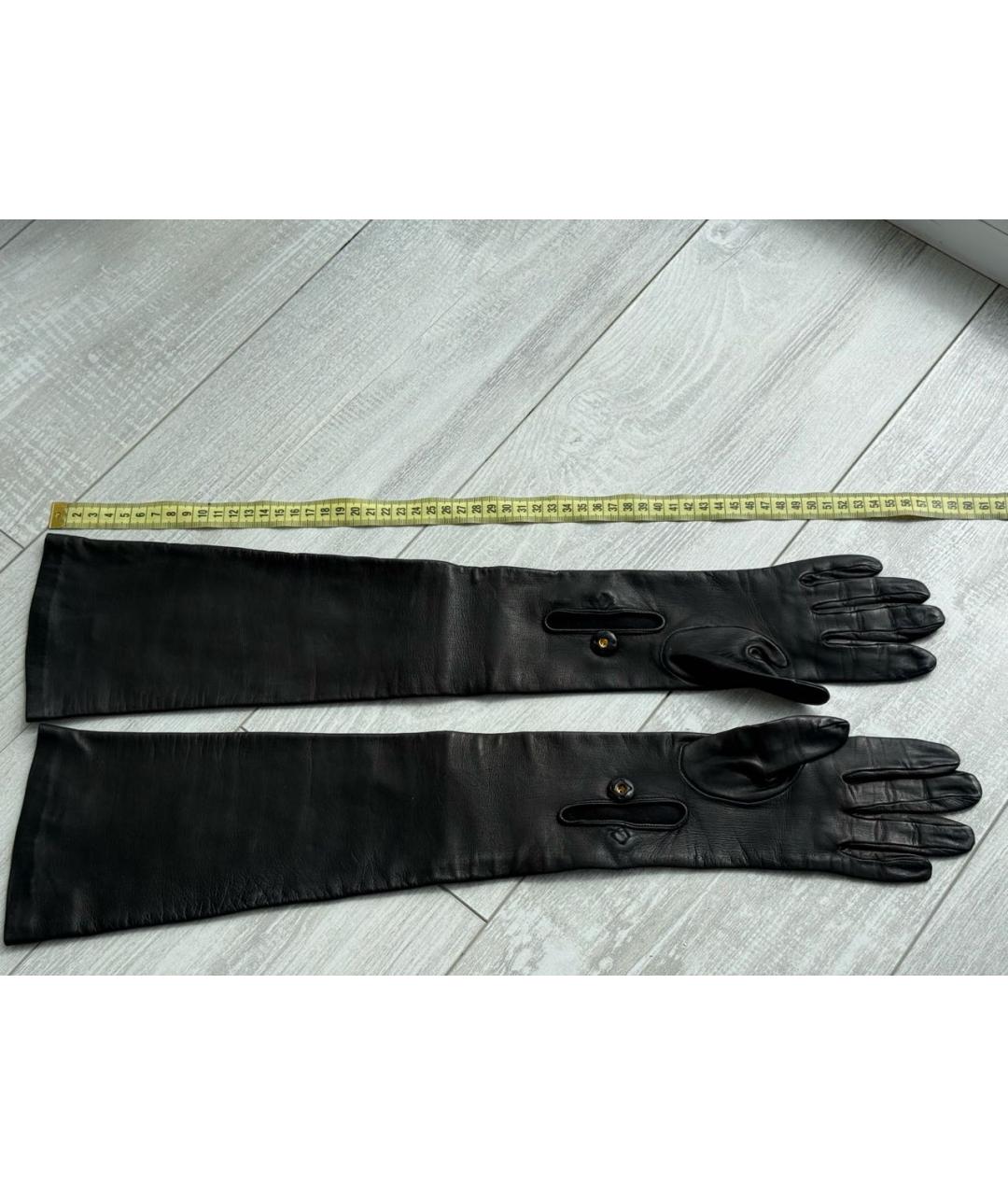 PRADA Черные кожаные перчатки, фото 6