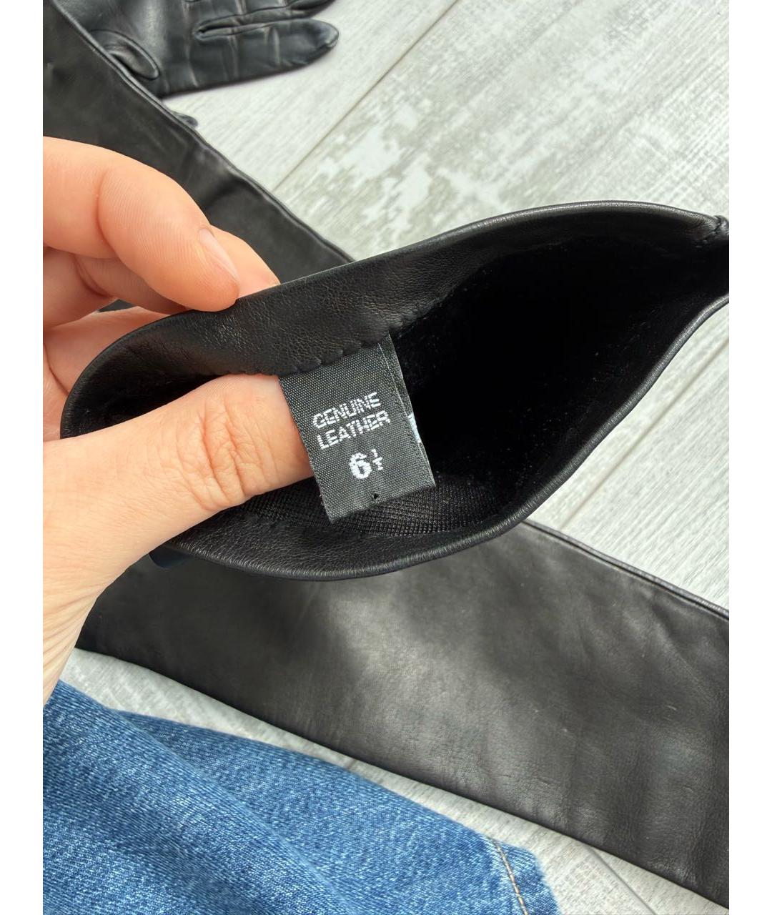 PRADA Черные кожаные перчатки, фото 5