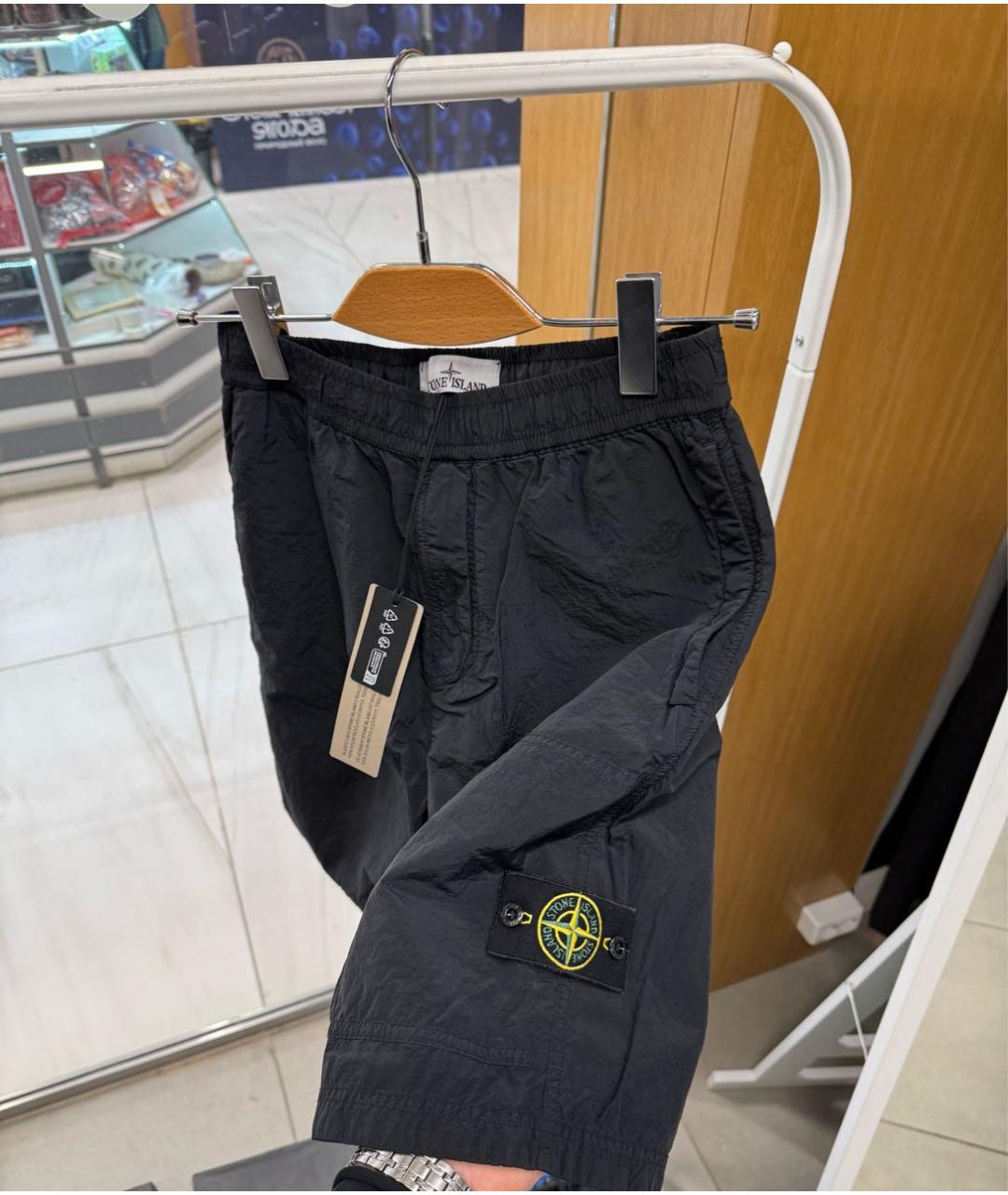 STONE ISLAND Черные полиамидовые шорты, фото 4