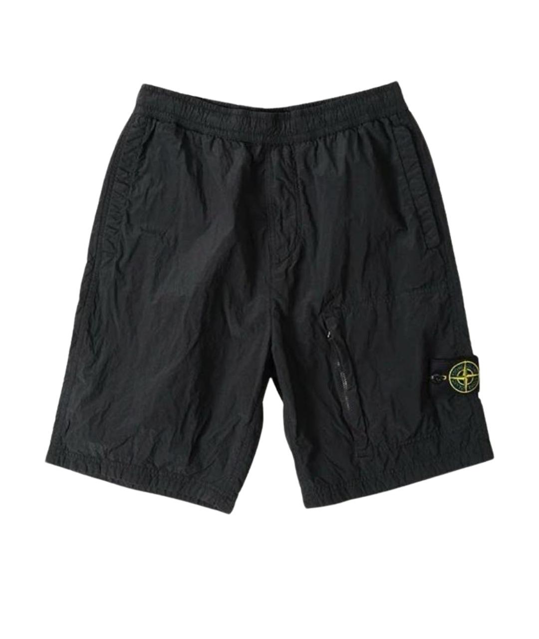 STONE ISLAND Черные полиамидовые шорты, фото 1