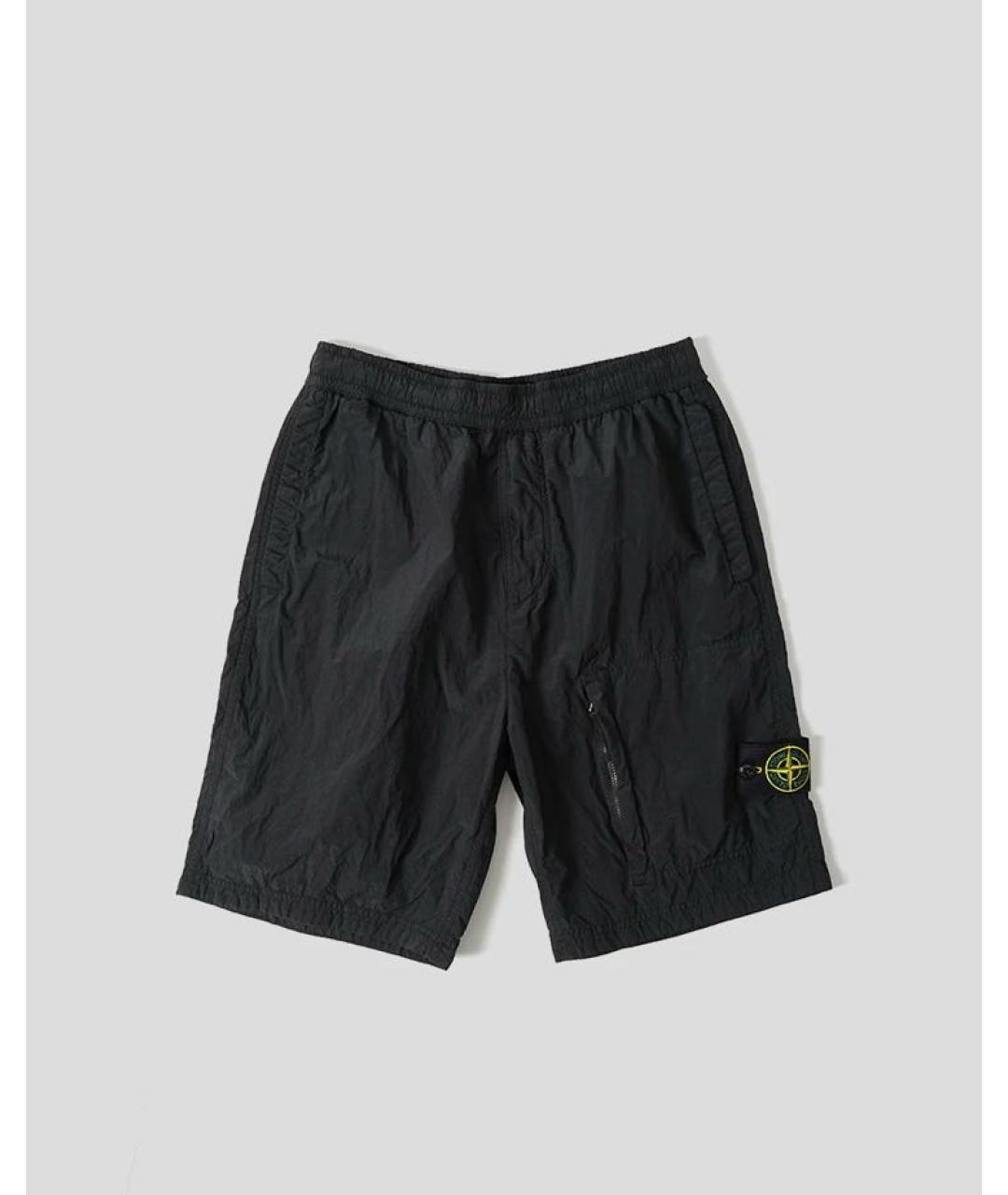 STONE ISLAND Черные полиамидовые шорты, фото 7