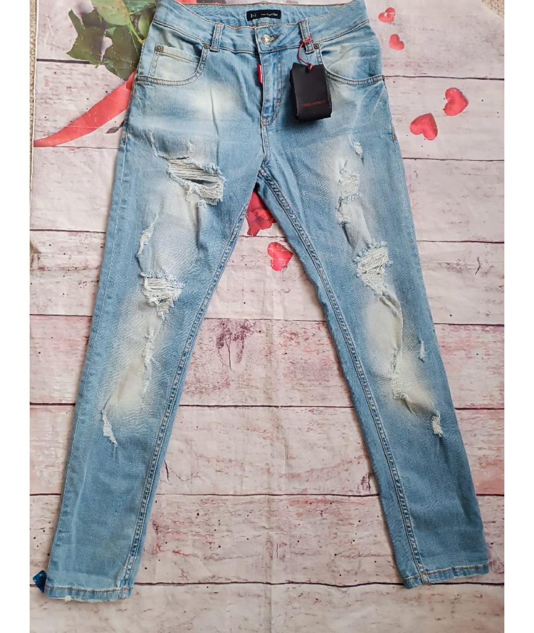 DSQUARED2 Голубые хлопковые джинсы слим, фото 6