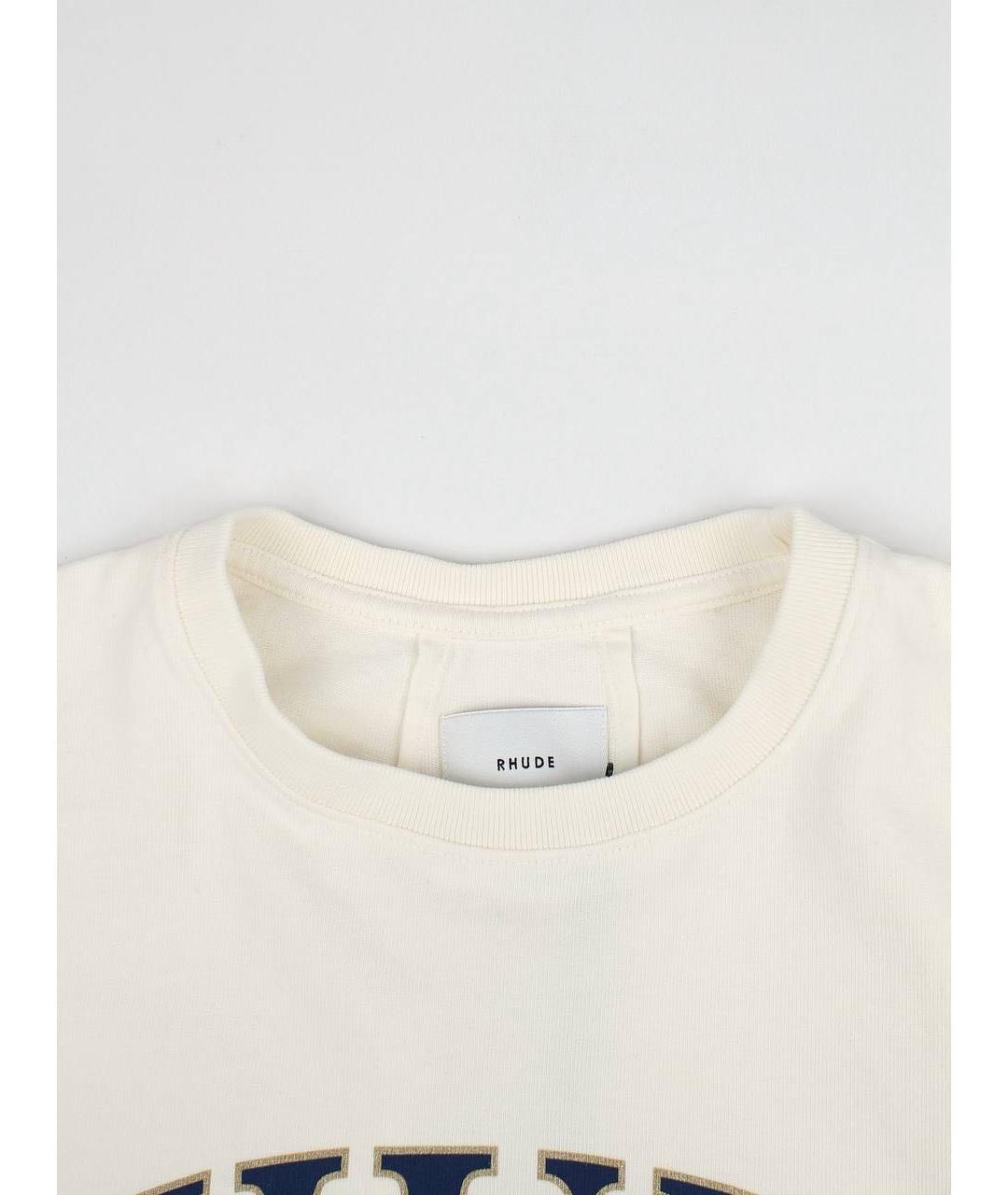 RHUDE Белая хлопковая футболка, фото 6