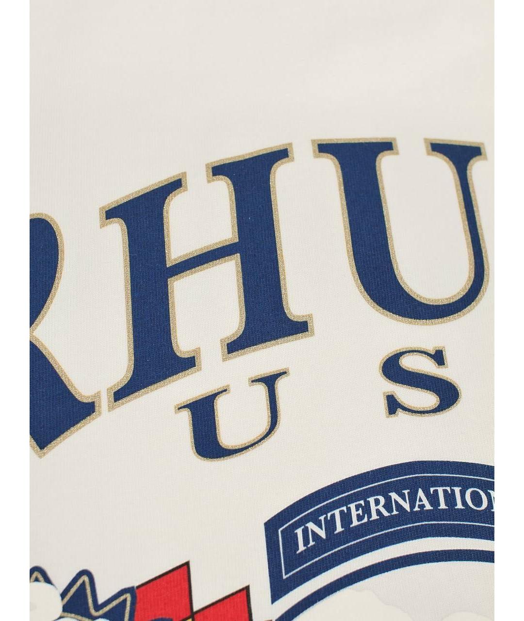 RHUDE Белая хлопковая футболка, фото 4