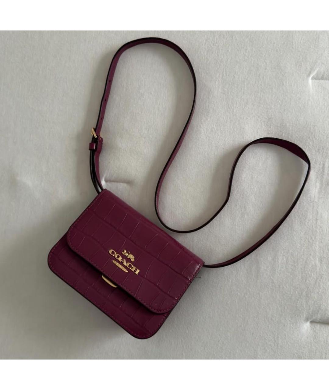 COACH Бордовая сумка через плечо, фото 4