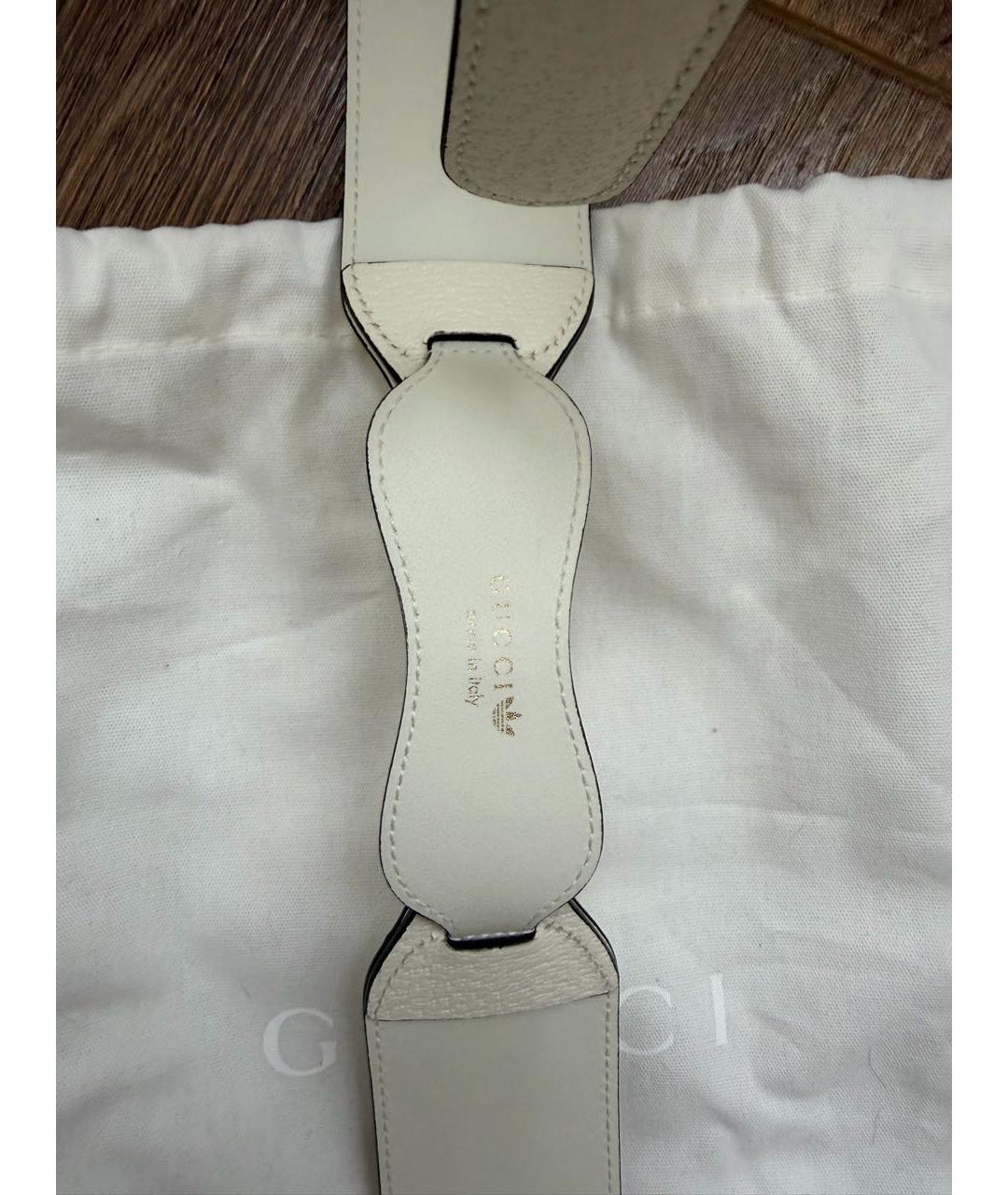 GUCCI Белый кожаный ремень, фото 3