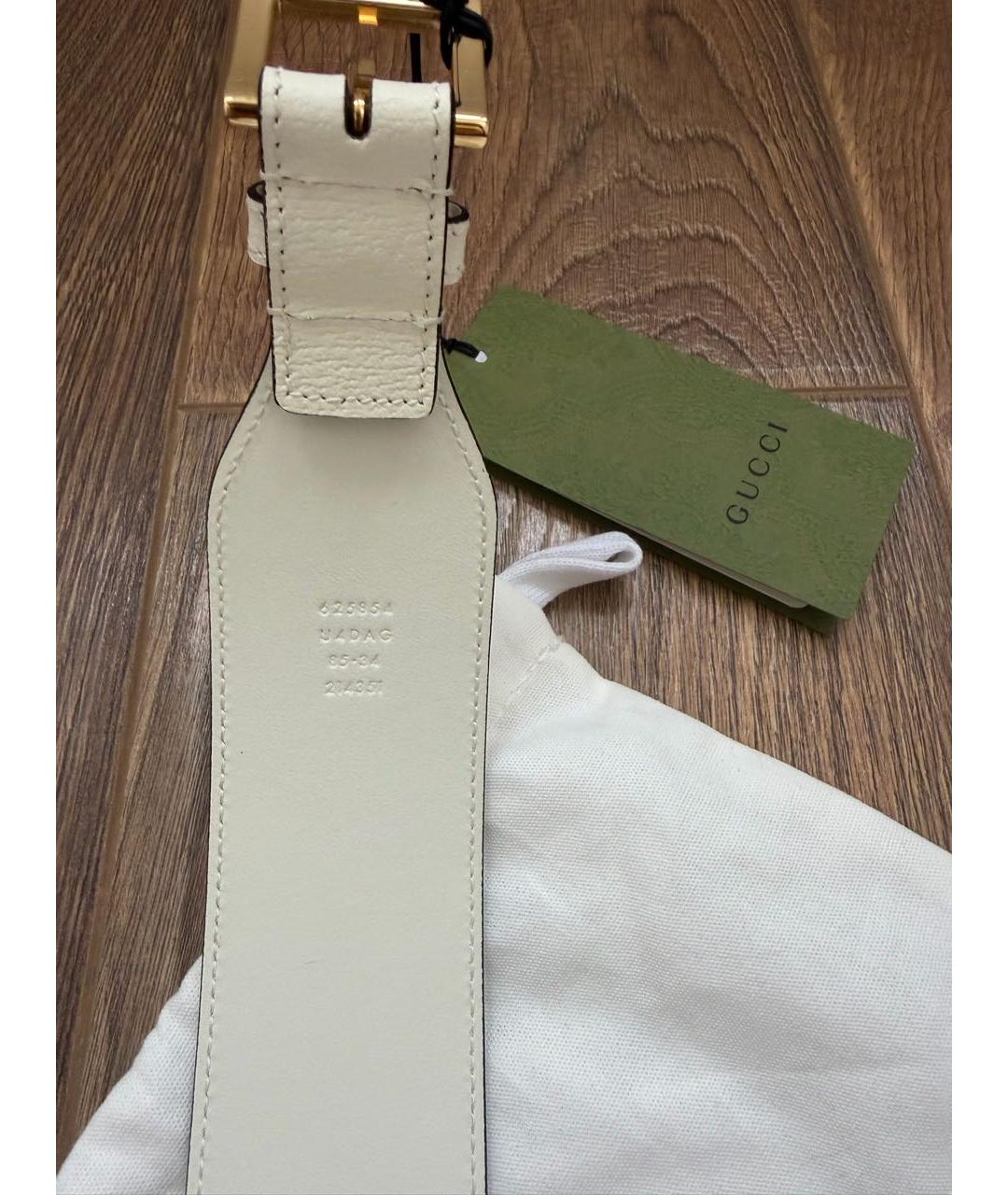 GUCCI Белый кожаный ремень, фото 5