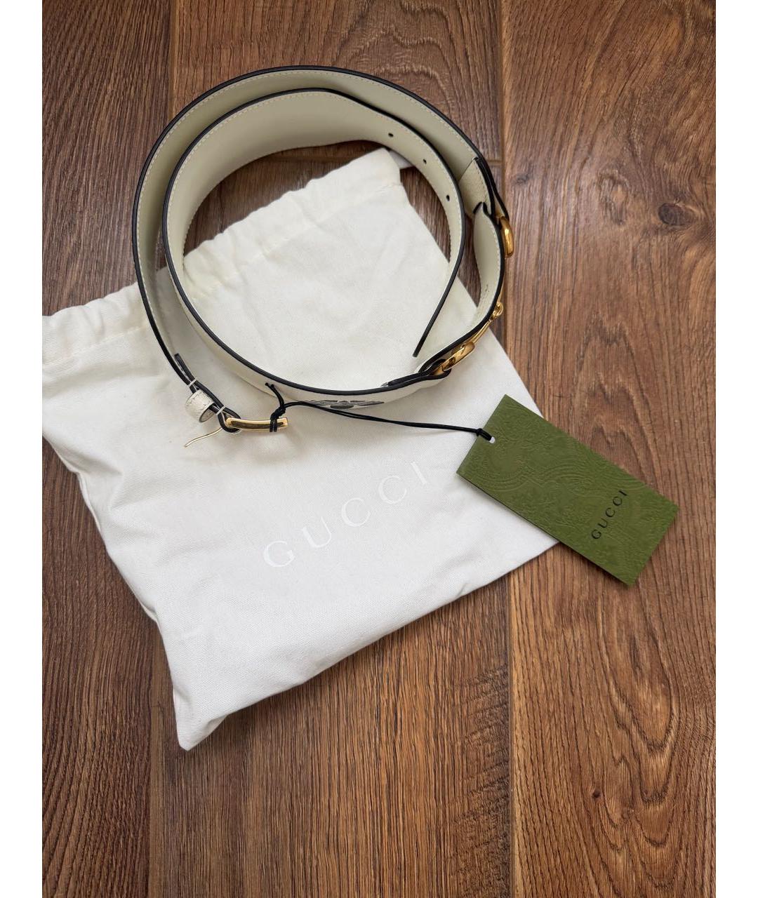 GUCCI Белый кожаный ремень, фото 4