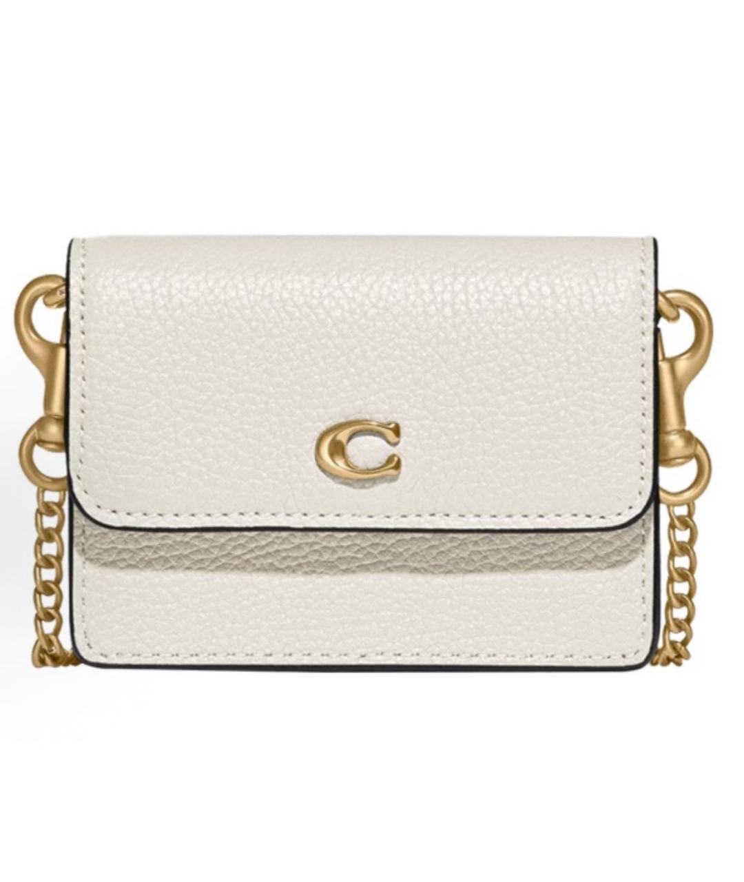 COACH Белая кожаная сумка через плечо, фото 9